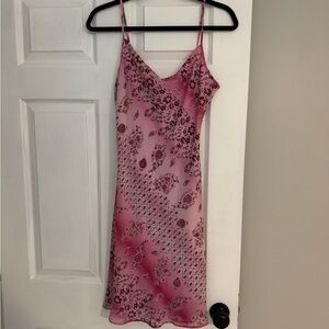 VINTAGE SIZE 7/8 Pink Paisley Slip Dress